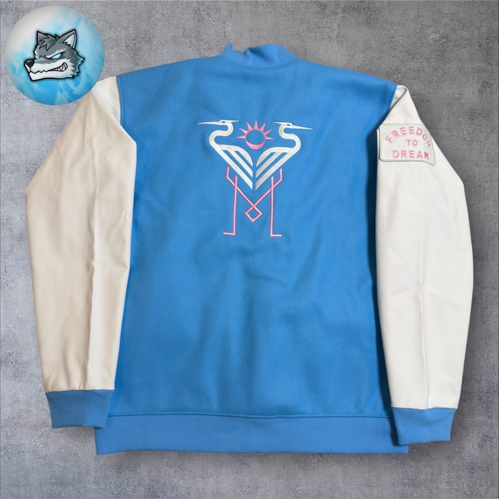 NWT Adidas Semi Blue Inter Miami CF Anthem Bomber Jacket Men's Size Medium - Picture 6 of 8